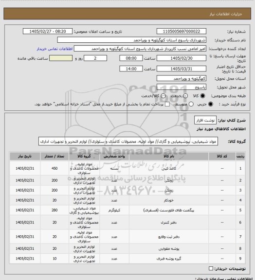 استعلام نوشت افزار
