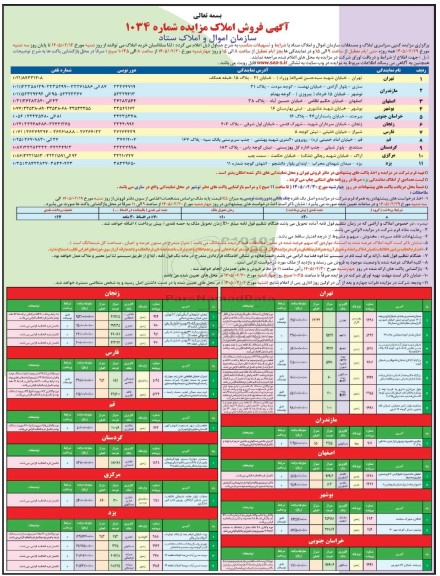 مزایده فروش املاک و مستغلات