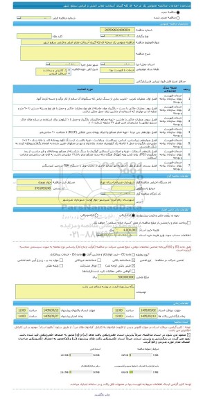 مناقصه، مناقصه عمومی یک مرحله ای لکه گیری آسفالت معابر اصلی و فرعی سطح شهر