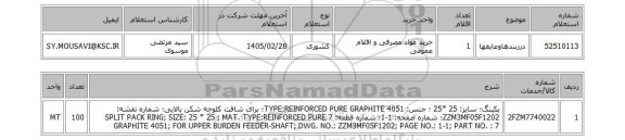 استعلام درزبندهاوعایقها