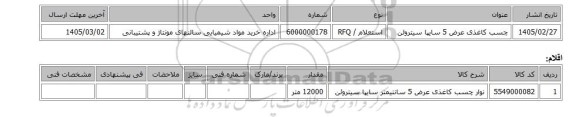 استعلام، چسب کاغذی عرض 5 سایپا سیتروئن