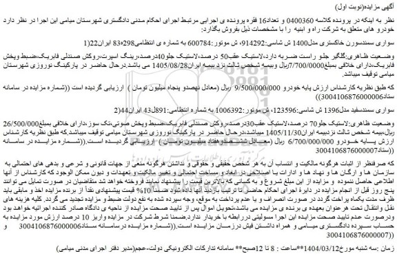 مزایده سواری سمندسورن خاکستری مدل1400