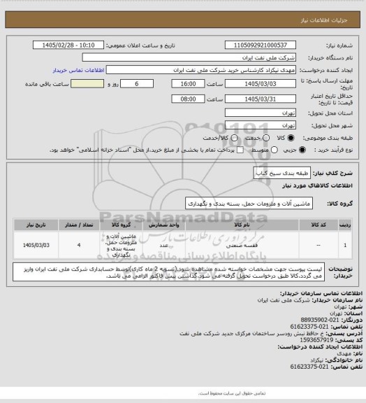 استعلام طبقه بندی سیخ کباب، سایت ستاد