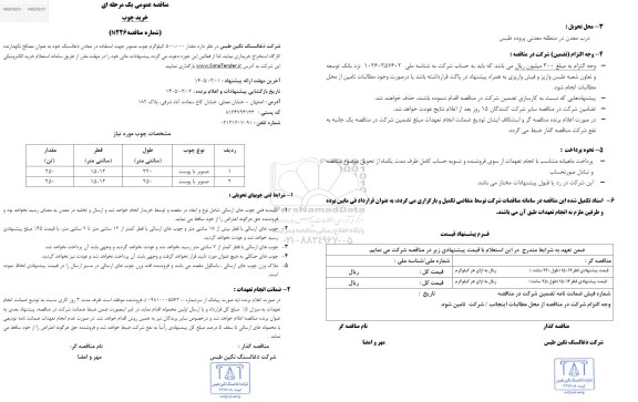 مناقصه خرید چوب