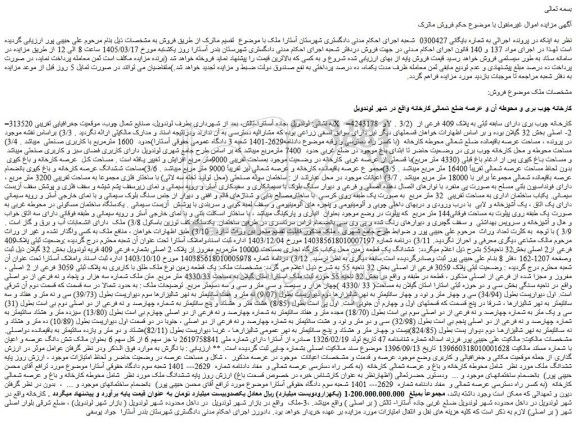 مزایده ششدانگ ملک