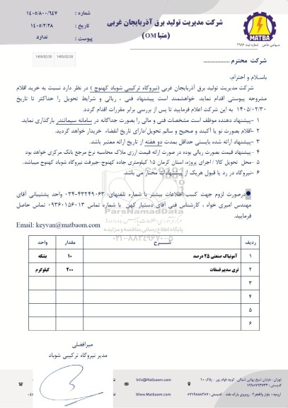 استعلام امونیاک صنعتی 25 درصد...