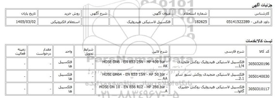 استعلام الکترونیکی، فلکسیبل لاستیکی هیدرولیک