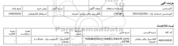 استعلام الکترونیکی، فلکسیبل برقی روکش حصیری