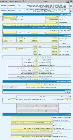 مزایده ، قطعات شیر صنعتی - روئیت کالا بعهده خریدار و الزامی است در غیر اینصورت مسئولیتی متوجه سازمان نیست- هزینه های مالیات و هز