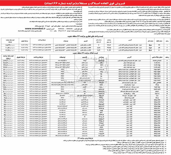 مزایده فروش فوق العاده املاک و مستغلات