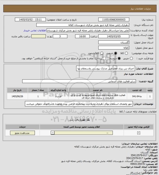 استعلام اجرای بتن ریزی معابرطبق مدارک پیوستی واستعلام بها
