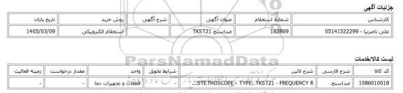 استعلام الکترونیکی، صداسنج TKST21