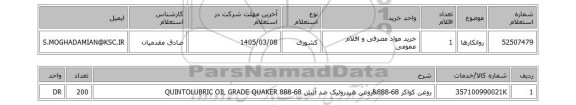 استعلام روانکارها