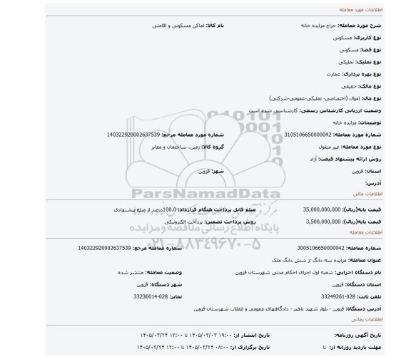 مزایده، مزایده خانه
