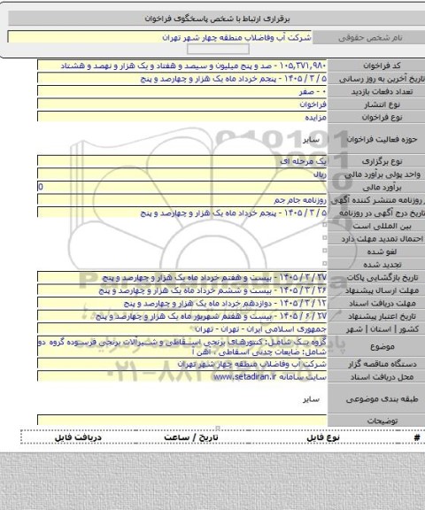مزایده, گروه یک شامل: کنتورهای برنجی اسقاطی و شیرآلات برنجی فرسوده  گروه دو شامل: ضایعات چدنی اسقاطی ، آهن آ