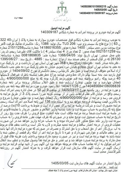 مزایده خودرو سواری  رنگ خاکستری متالیک