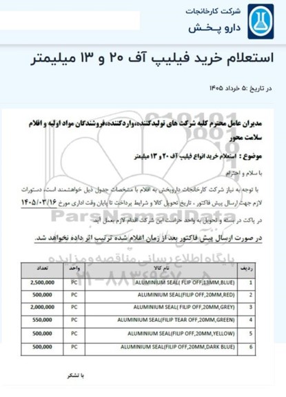 استعلام خرید فیلیپ آف 20و 13 میلیمتر
