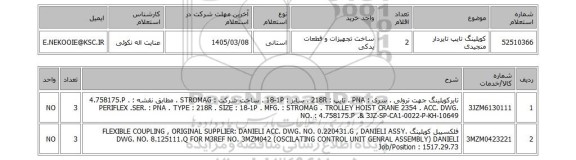 استعلام کوپلینگ تایپ تایردار منجیدی