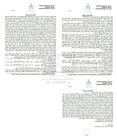 مزایده خانه مشتمل بر زیرزمین با کاربری مسکونی پلاک ثبتی 4635 فرعی از 4809 اصلی
