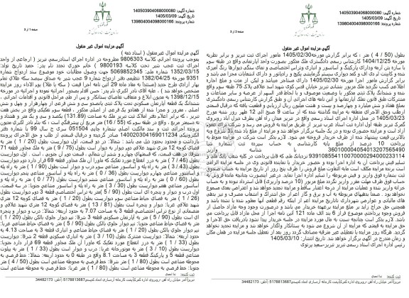 مزایده فروش ششدانگ یک قطعه آپارتمان مسکونی به پلاک ثبتی 536 فرعی از 4046 اصلی به مساحت 131.89مترمربع
