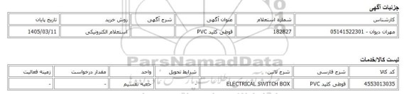 استعلام الکترونیکی، قوطی کلید PVC
