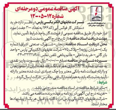 مناقصه خرید دستکش کار فوکس آبی 