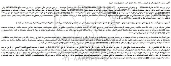 مزایده عرصه به مساحت حدود 600 مترمربع 