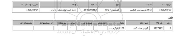 استعلام،  MP3   گریس مدل فوکس