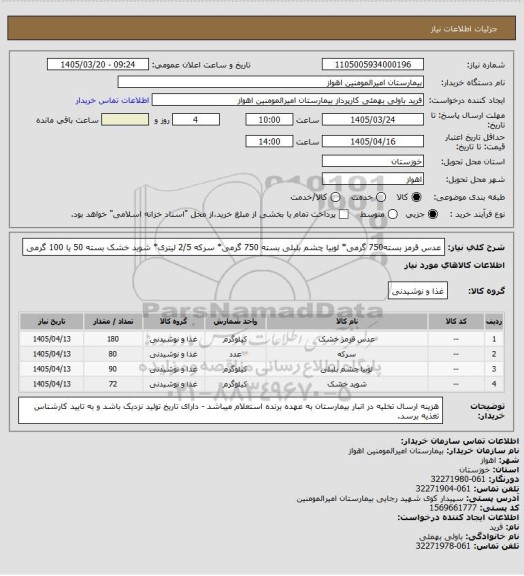 استعلام عدس قرمز بسته750 گرمی* لوبیا چشم بلبلی بسته 750 گرمی* سرکه 2/5 لیتری* شوید خشک بسته 50 یا 100 گرمی