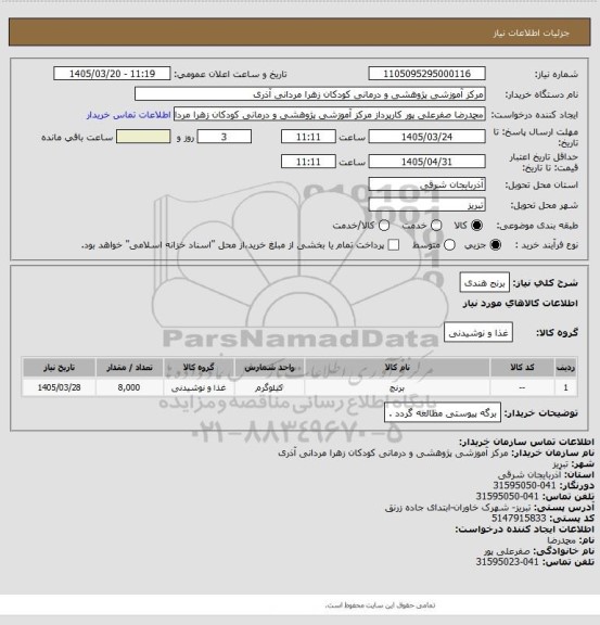 استعلام برنج هندی