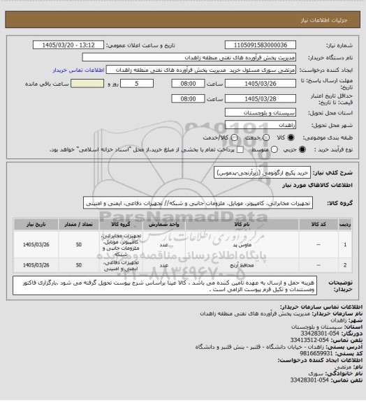 استعلام خرید پکیچ ارگونومی (زیرآرنجی-پدموس)