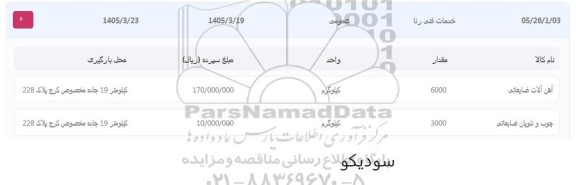 مزایده آهن آلات ضایعاتی ...