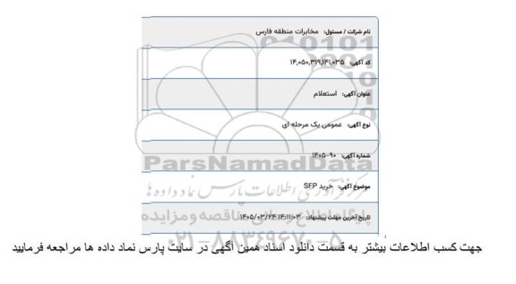 استعلام خرید SFP