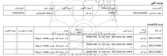 استعلام الکترونیکی، پره فن