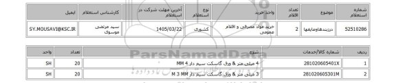 استعلام درزبندهاوعایقها