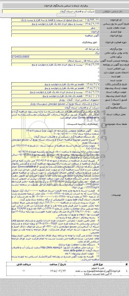 مناقصه, اصلاح و بازسازی شبکه توزیع آب مجتمع چهارمحل شهرستان رودبار