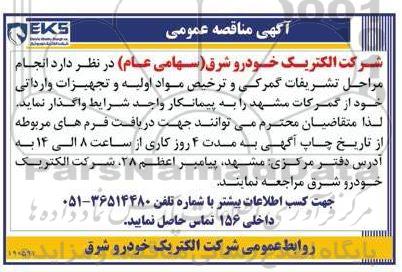 مناقصه انجام مراحل تشریفات گمرکی و ترخیص مواد اولیه و تجهیزات وارداتی 