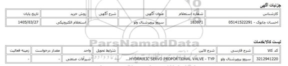 استعلام الکترونیکی، سروو پروپرشنال ولو