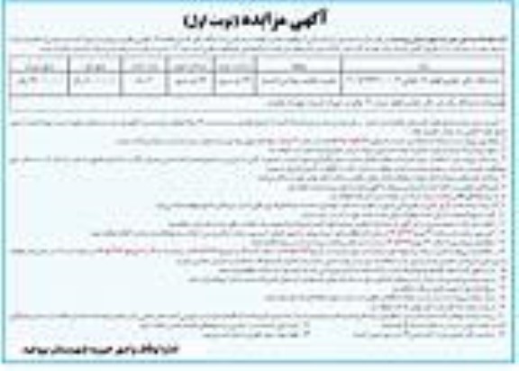 مزایده ششدانگ دکان تجاری قطعه 17 نانوایی