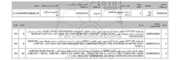 استعلام رولر توزین