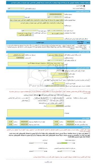 مناقصه، مناقصه عمومی یک مرحله ای تهیه آسفالت از کارخانجات دارای گواهی نامه فنی جهت مصرف در معابر ناحیه دو