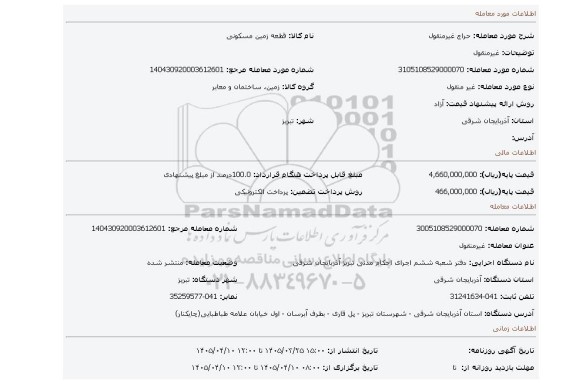مزایده، غیرمنقول