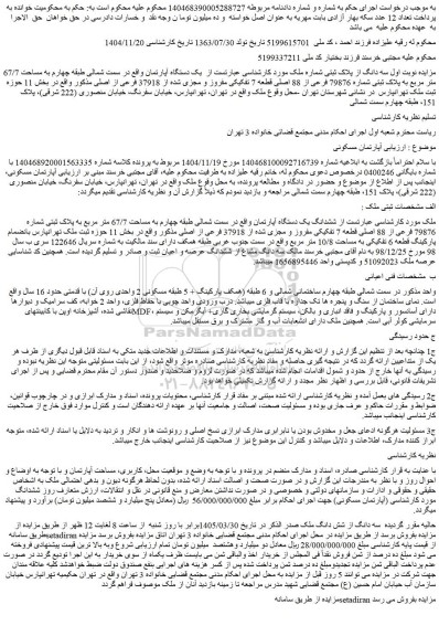 مزایده یک دستگاه آپارتمان 
