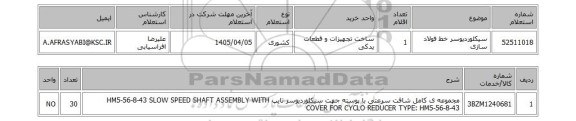 استعلام سیکلوردیوسر خط فولاد سازی