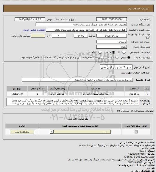 استعلام جدول گذاری و بتن فرش معابر