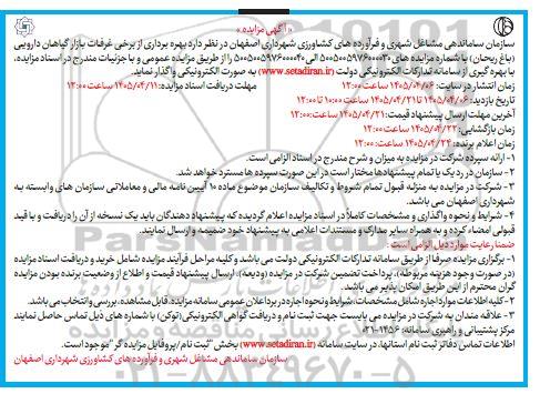 مزایده بهره برداری از غرفات بازار گیاهان دارویی (باغ ریحان) 