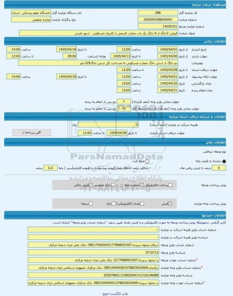 مزایده ، فروش 2دانگ از 6 دانگ یک باب عمارت قدیمی با کاربری مسکونی - شهر تفرش -مزایده ساختمان  - استان مرکزی