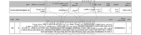 استعلام شیم پلیت