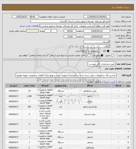 استعلام طبق مشخصات فایل پیوست.