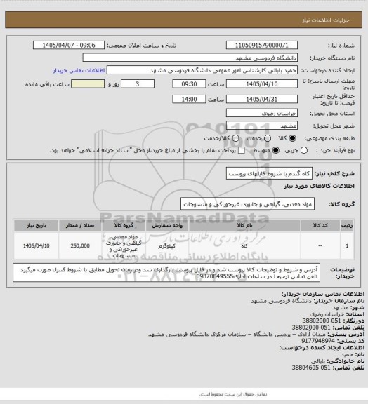 استعلام کاه گندم با شروط فایلهای پیوست